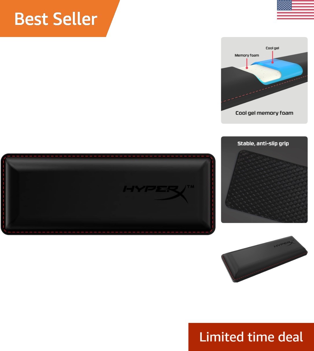 Compact Memory Foam Wrist Rest with Anti-Slip Grip for Comfortable Mouse Use