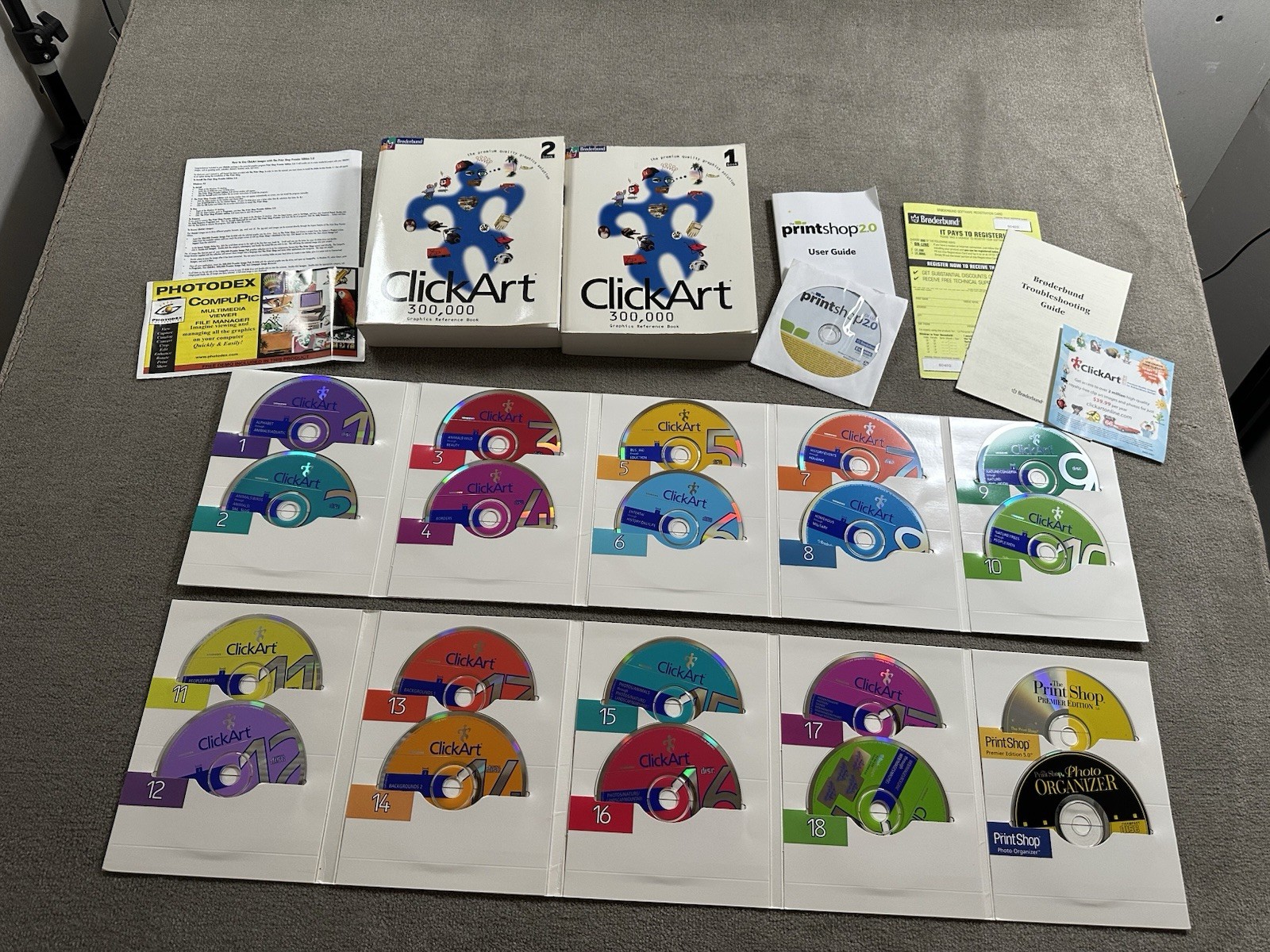 Clickart 300,000 Premiere Image Pak 20 CD Set Software + Book by Broderbund