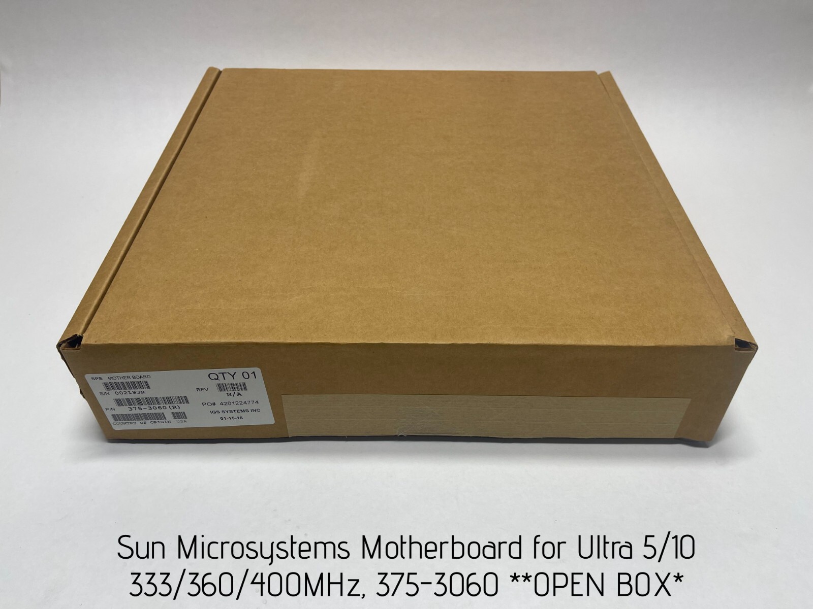Sun Microsystems Motherboard for Ultra 5/10 333/360/400MHz, 375-3060 **OPEN BOX*
