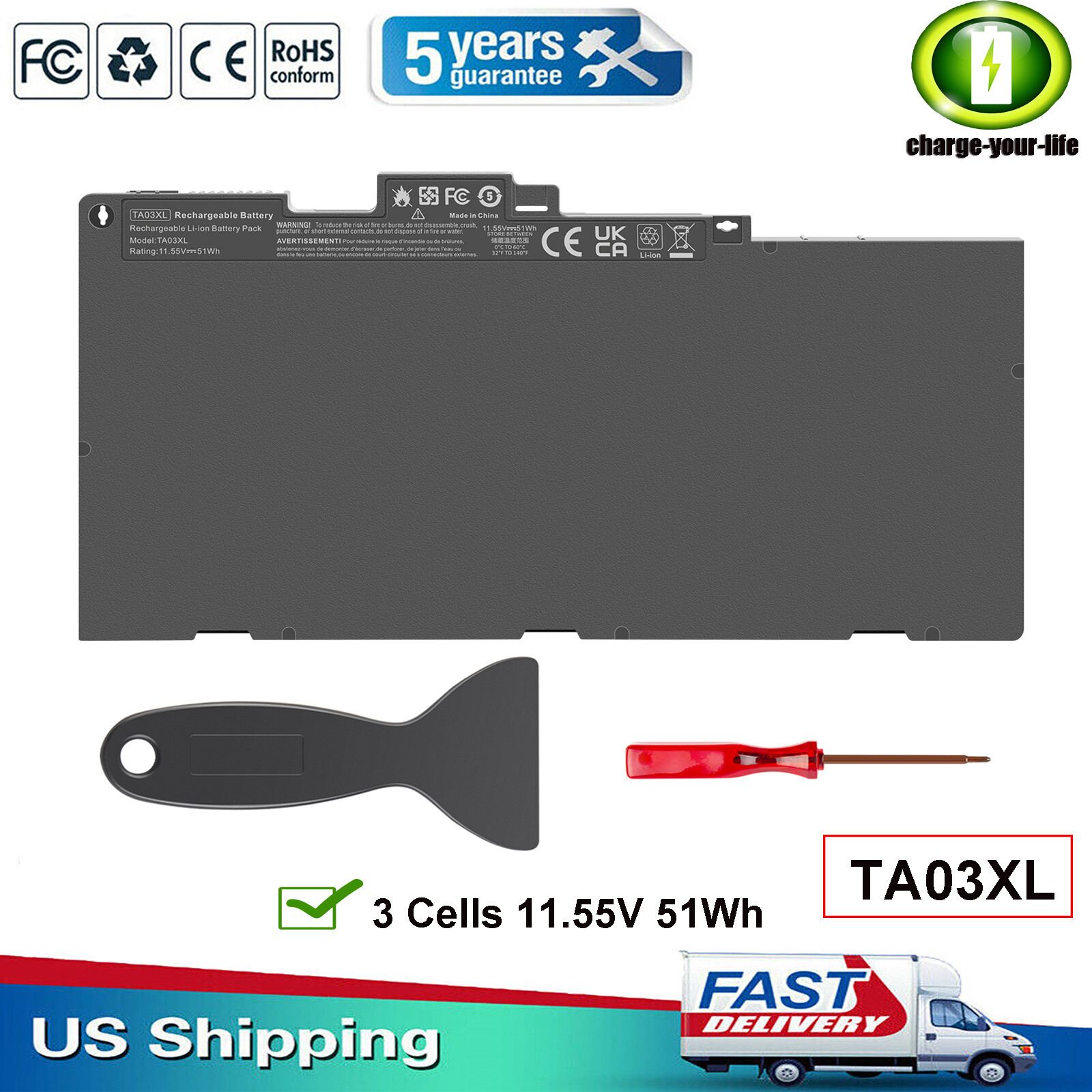 TA03XL/CS03XL Battery For HP EliteBook 755 G4,840 G4,848 G4, 850 G4,ZBook 15U G4