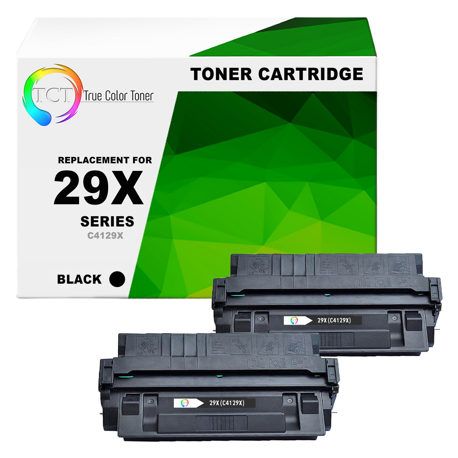 2Pk TCT C4129X 29X HY Black For HP 5000 5100 5100dtn 5100tn Compatible Cartridge