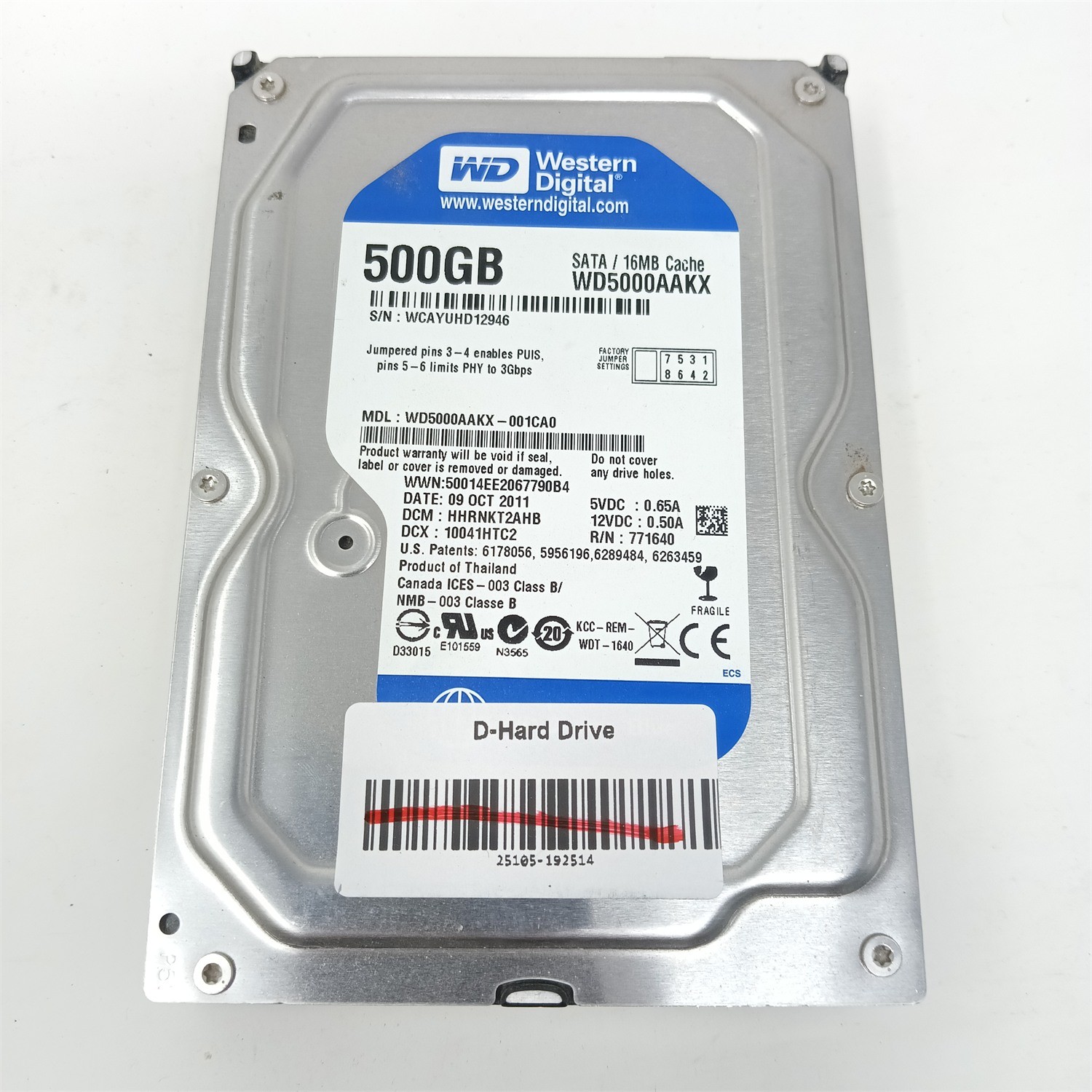 Western Digital WD5000AAKX-001CA0 500GB 3.5" SATA III HDD - Tested