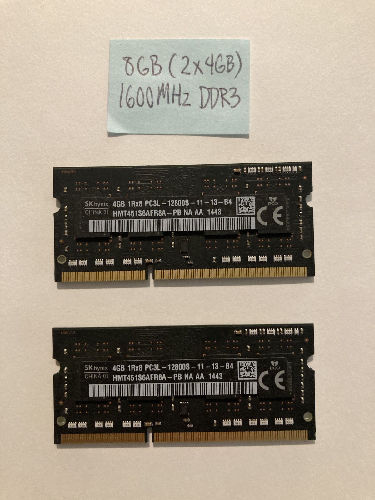 SK Hynix 8GB (2x4GB) 1600MHz DDR3L SDRAM SODIMM 1Rx8 PC3L-12800S