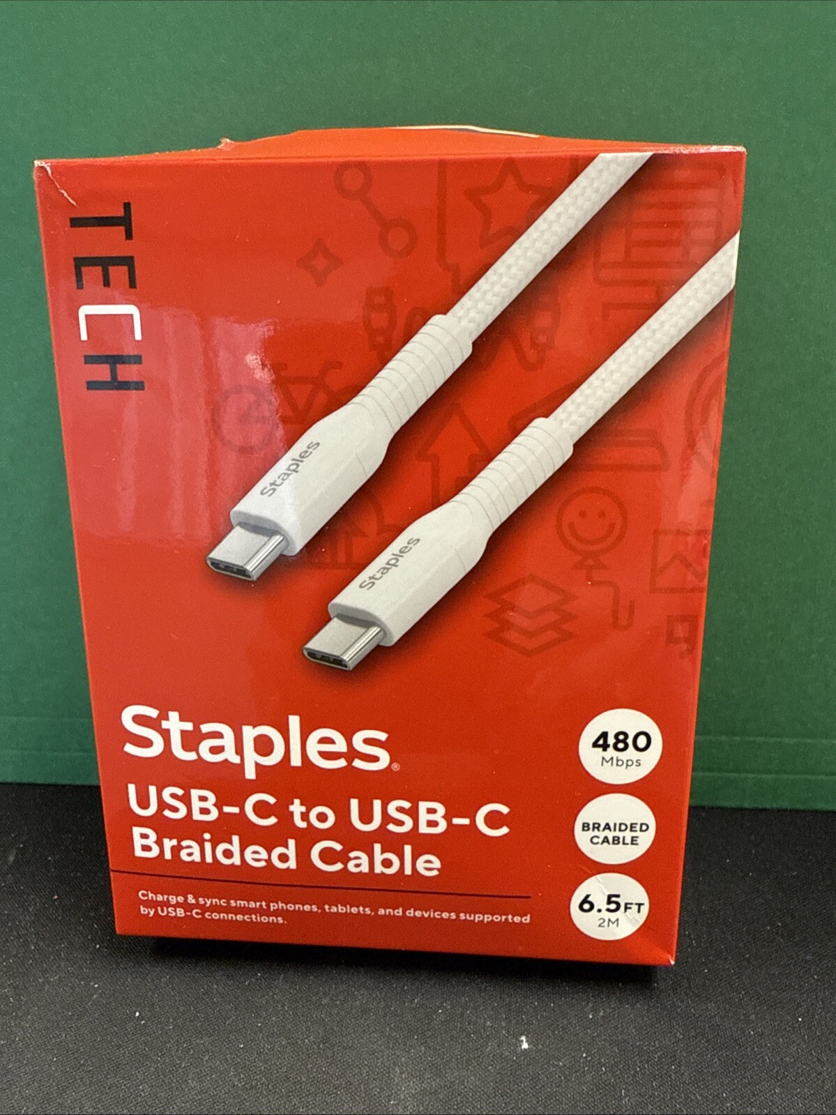 Staples Tech 6 Ft Device Cable USB-C To USB-B
