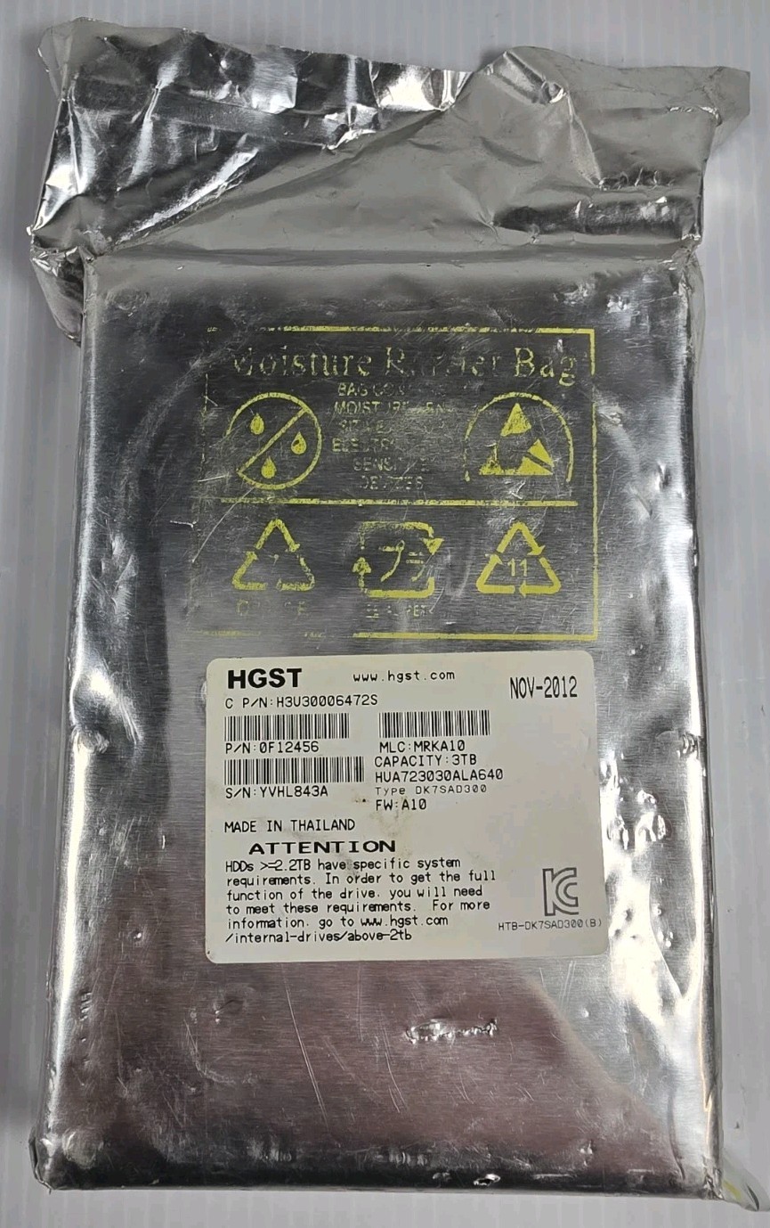 HITACHI HUA723030ALA640 0F12456 H3U30006472S 3TB 7.2K RPM 3Gb/s SATA 3.5" HDD