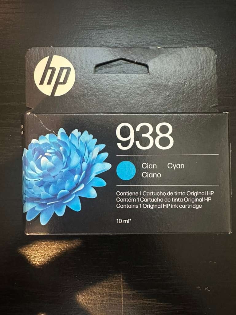 hp 938 ink cartridges cyan- 456X5PL-NEW IN BOX