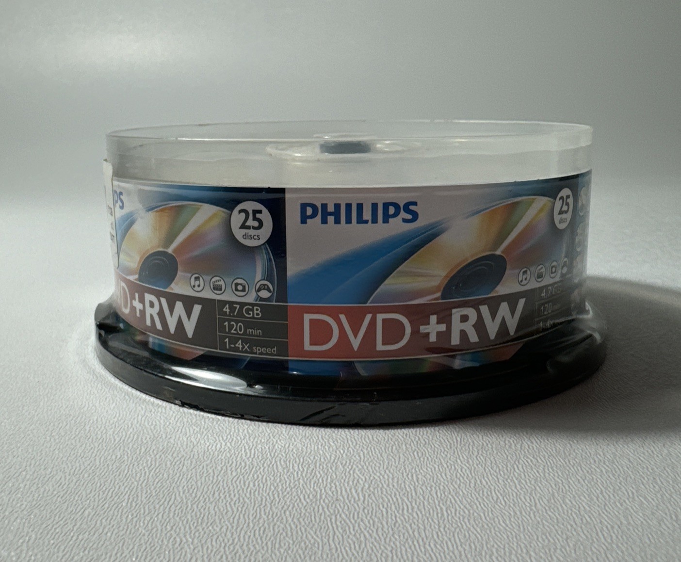 Philips DVD+RW DW4S4B25F 4.7GB Rewritable Discs (Pack of 25)