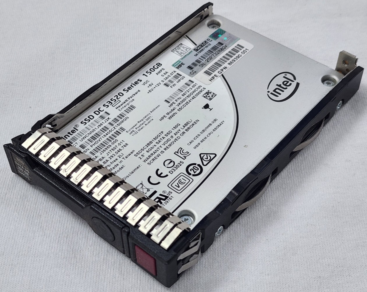 HP 869575-001 150GB 6Gbps 2.5'' SATA RI Solid State Drive SSD | Gen8-10 SC Tray