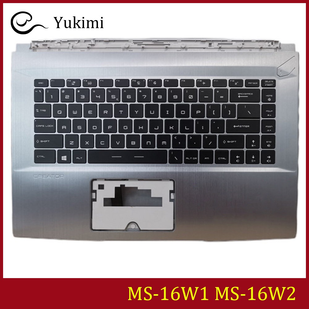 MS-16W1 MS-16W2 FOR MSI GF65 Silver Laptop C Shell Palmrest Backlit Keyboard