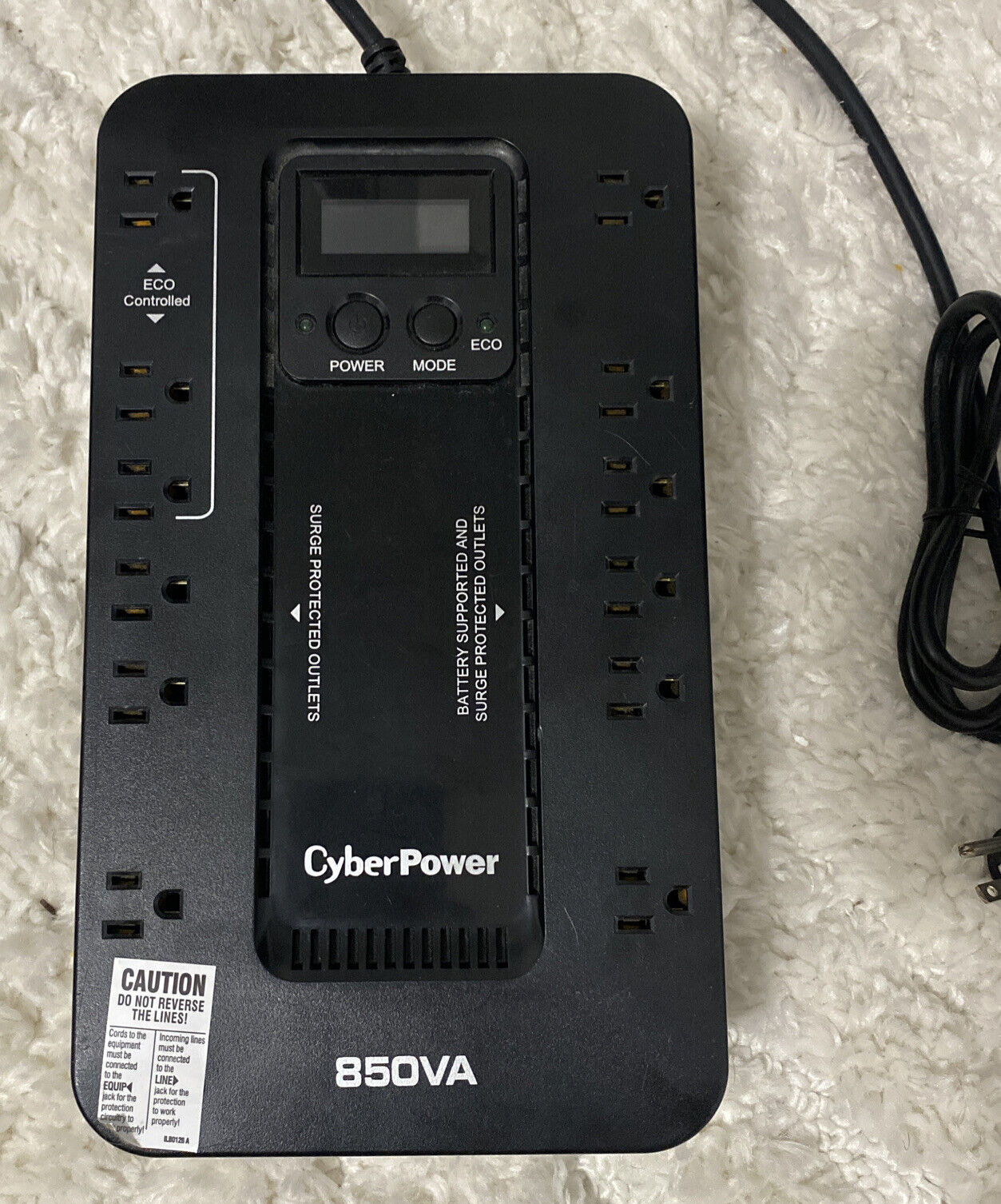 CyberPower UPS EC850LCD Ecologic 850VA 510W 12 Outlets LCD Display