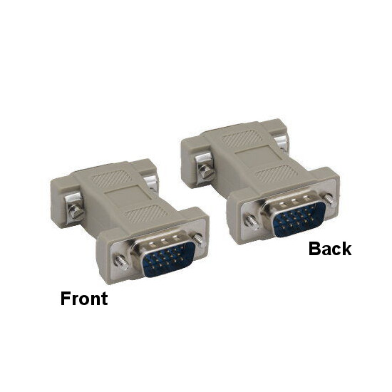 HD15 Male to HD15 Male Molded Adapter 15 Pin Connector Gender Changer VGA SVGA