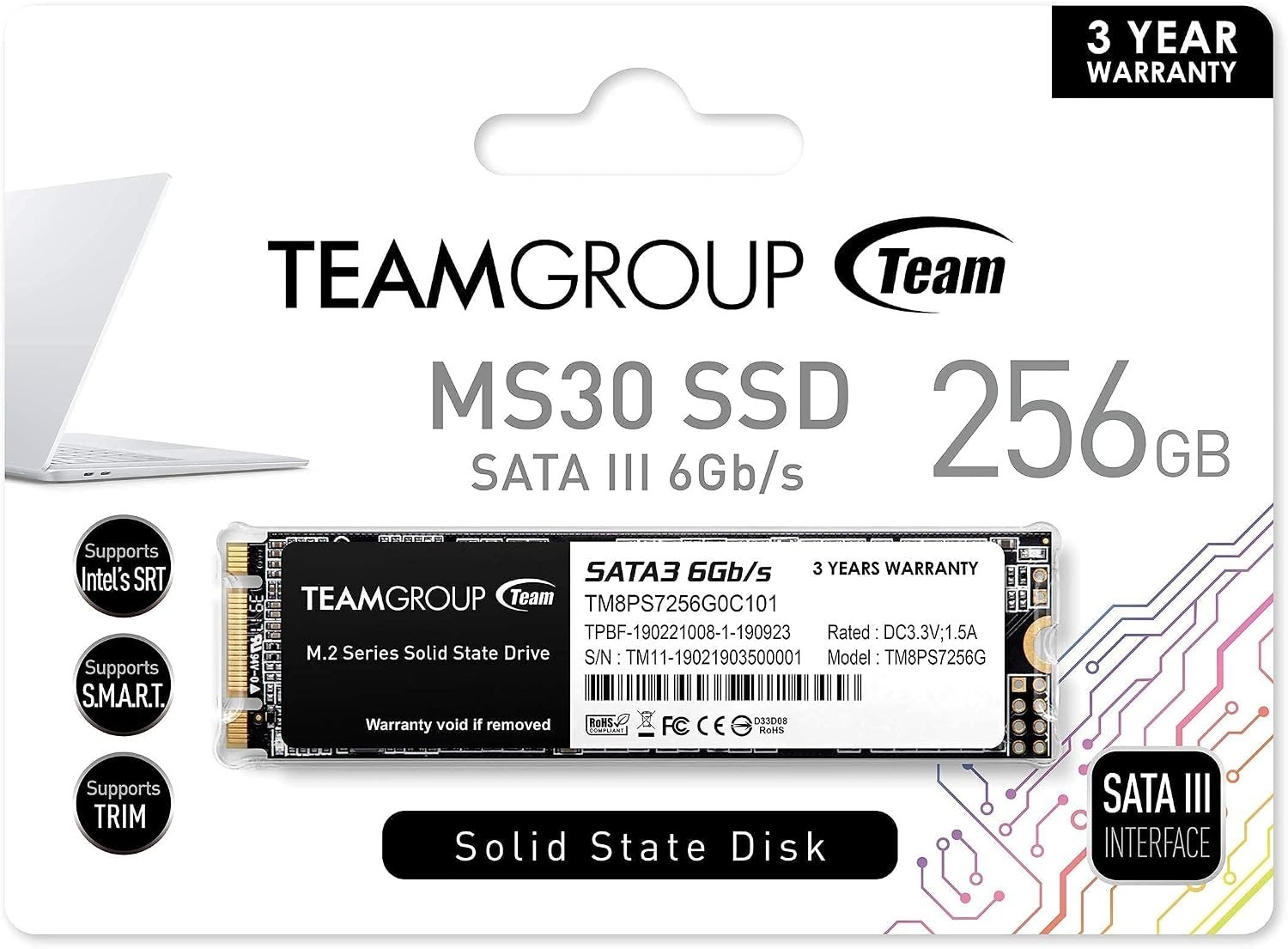 256GB Team Group MS30 M.2 SATA III Internal Solid State Drive