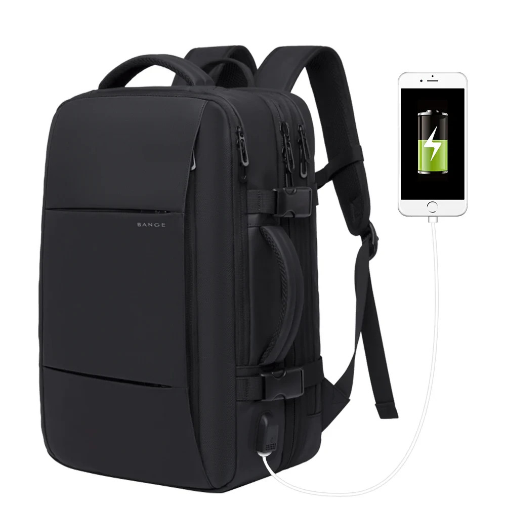 BANGE Travel Backpack Flight Approved Carry-On Black 28 in without Expansion NEW