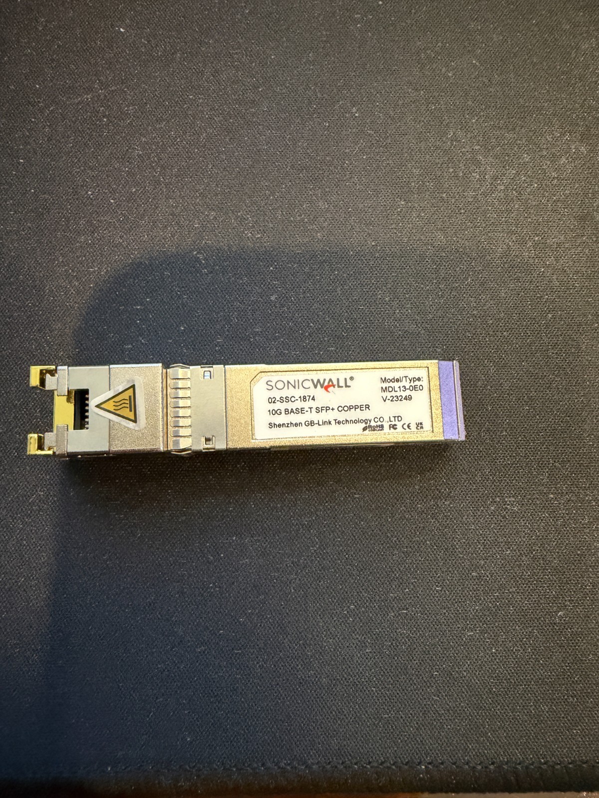 SonicWall 10GBASE-T XCVR SFP+ RJ-45 Module 02SSC1874