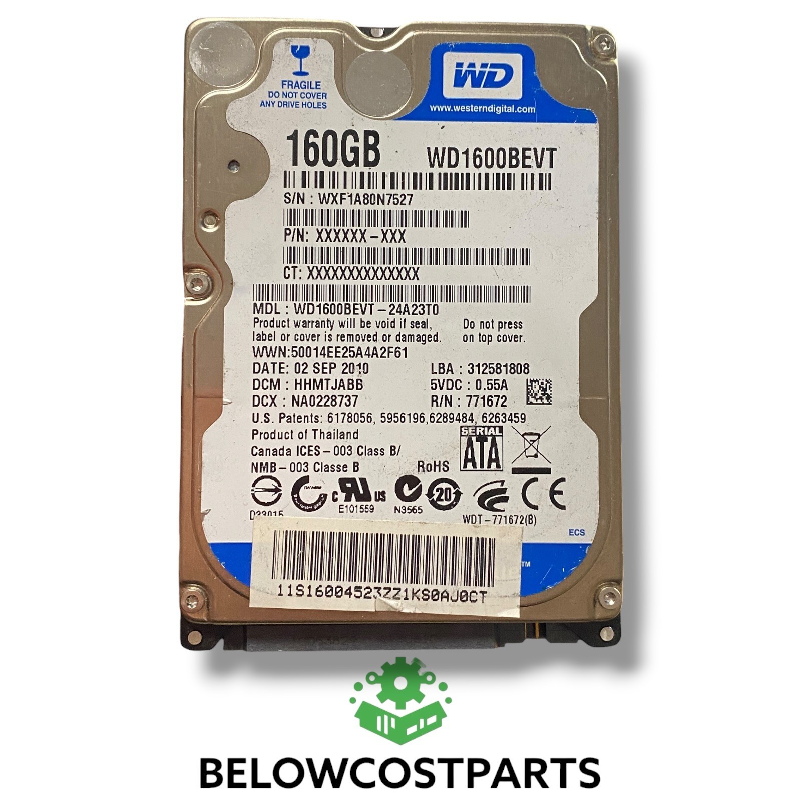 💻 WD Scorpio Blue WD1600BEVT 160GB 5400RPM 2.5" SATA Hard Drive ⚙️