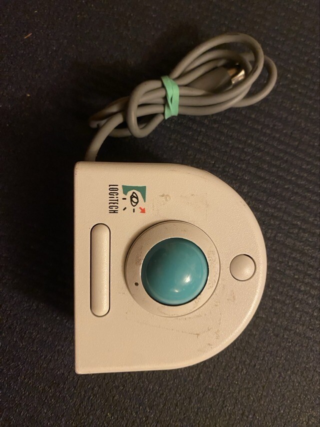 Logitech Trackman Clip-On PS/2 TrackBall 2-Button Wired Mouse T-CE3