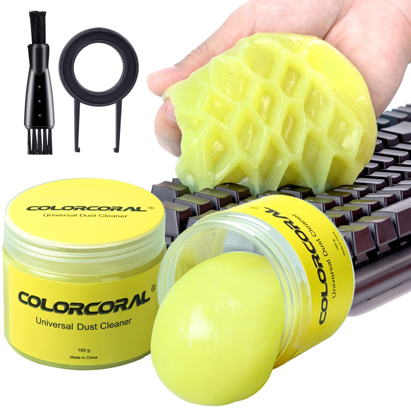 ColorCoral 2Pack Keyboard Cleaning Gel Set Universal Dust Cleaner for PC Keyboar