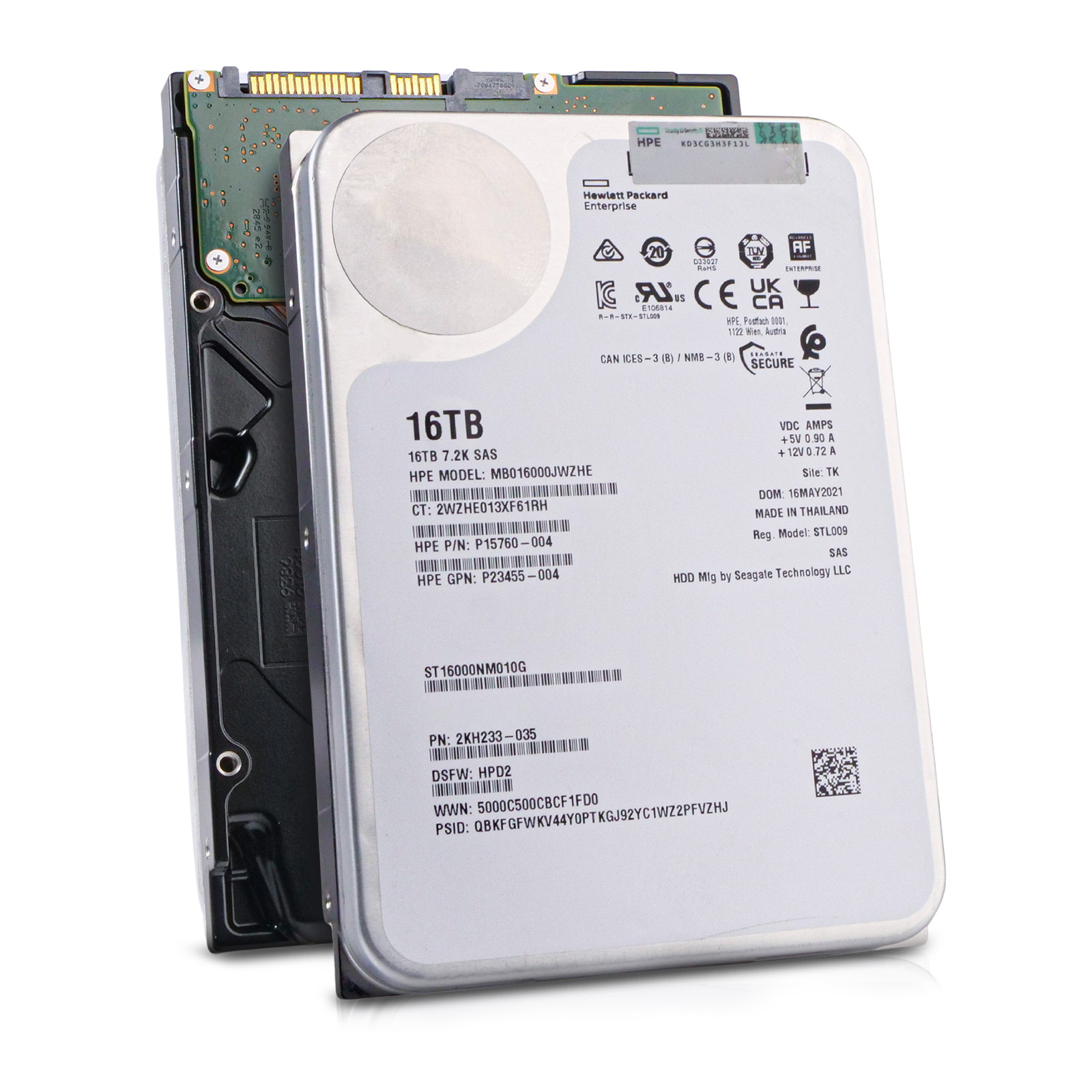 HP/Seagate Exos X16 16TB ST16000NM010G 7.2K RPM SAS 12Gb/s 512e 3.5" HDD