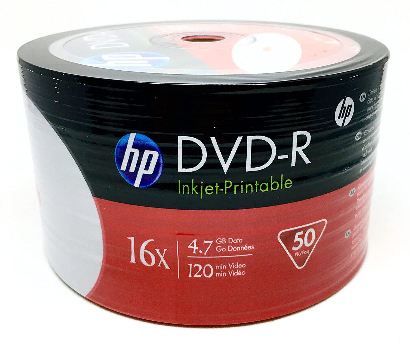 HP DVD-R 16x 4.7gb White Inkjet Hub Lot