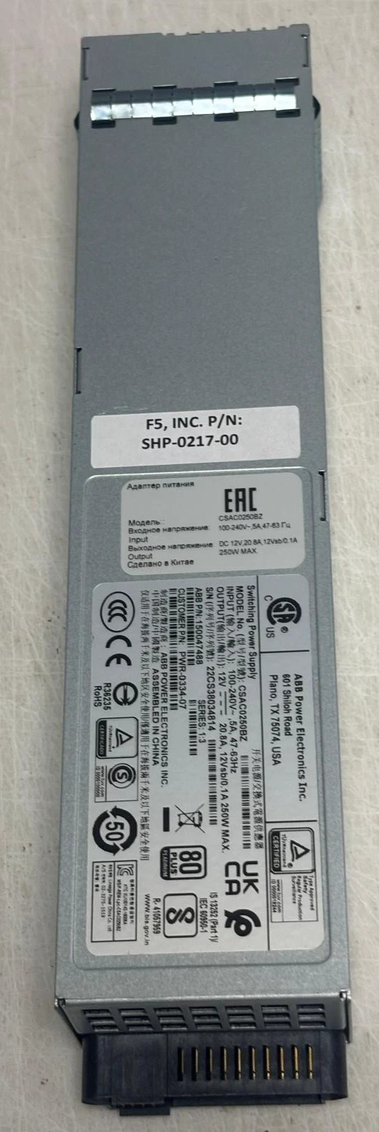GE PWR-0334-05 CSAC0250BZ 250W Switching Power Supply