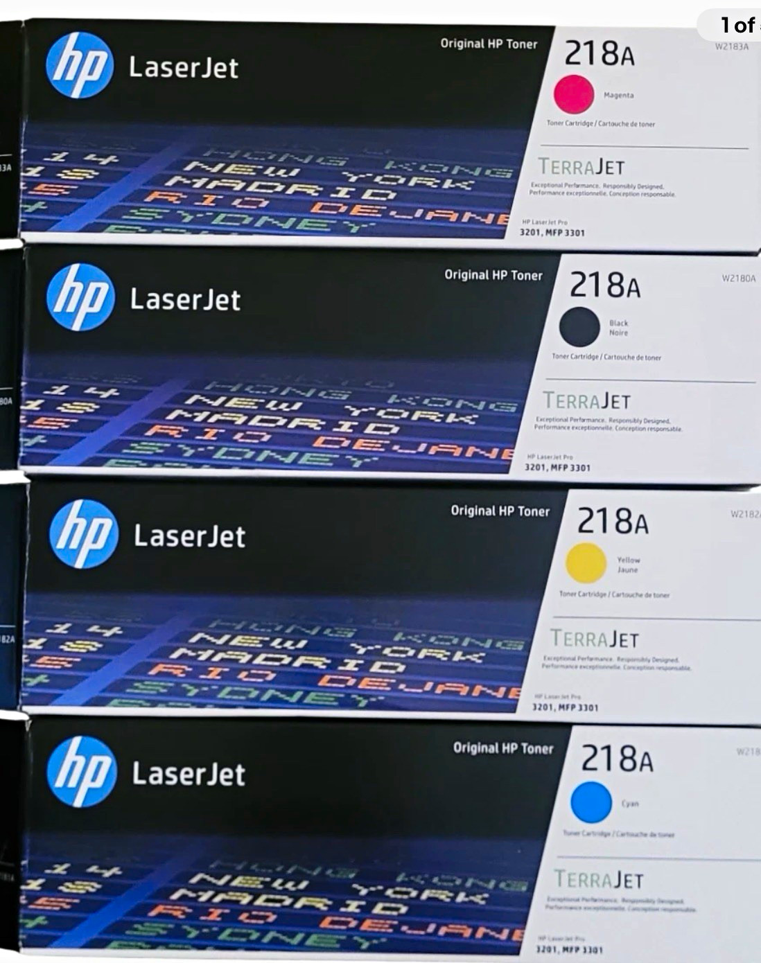HP 218A Genuine Original Laser Toner 4-Pack CMYK W2180A W2183A