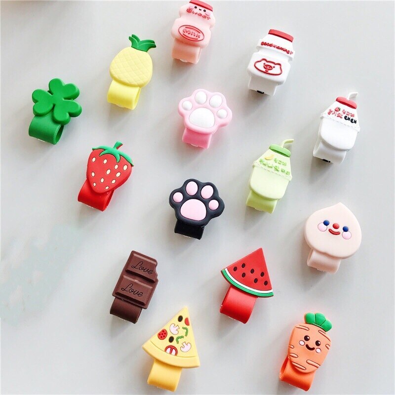 10pcs cute Cartoon Data Cable Cord Bookmark Clips Wire Cord Earphone Winder