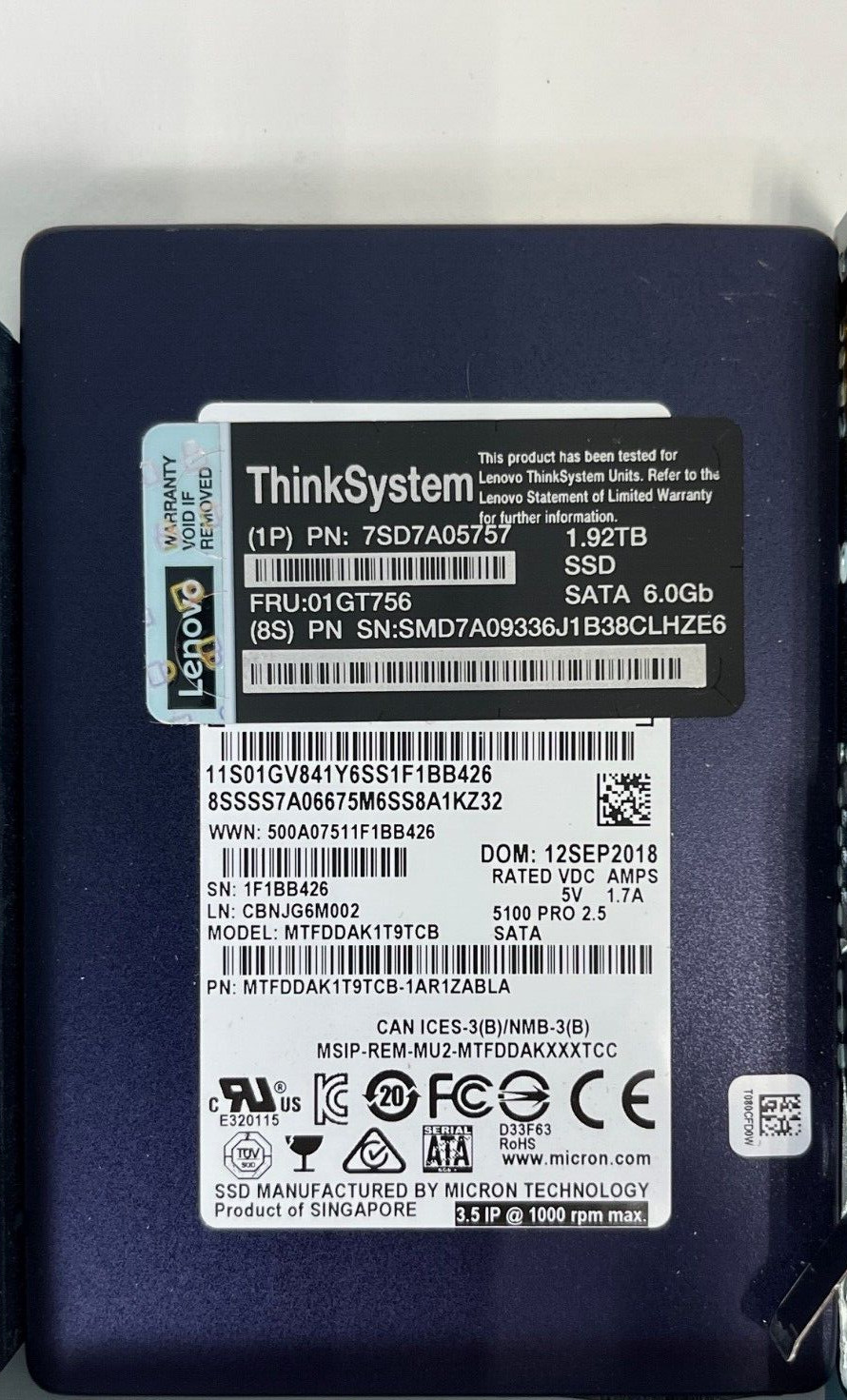 MICRON 1.92TB SSD MTFDDAK1T9TCB 6GB/S 2.5