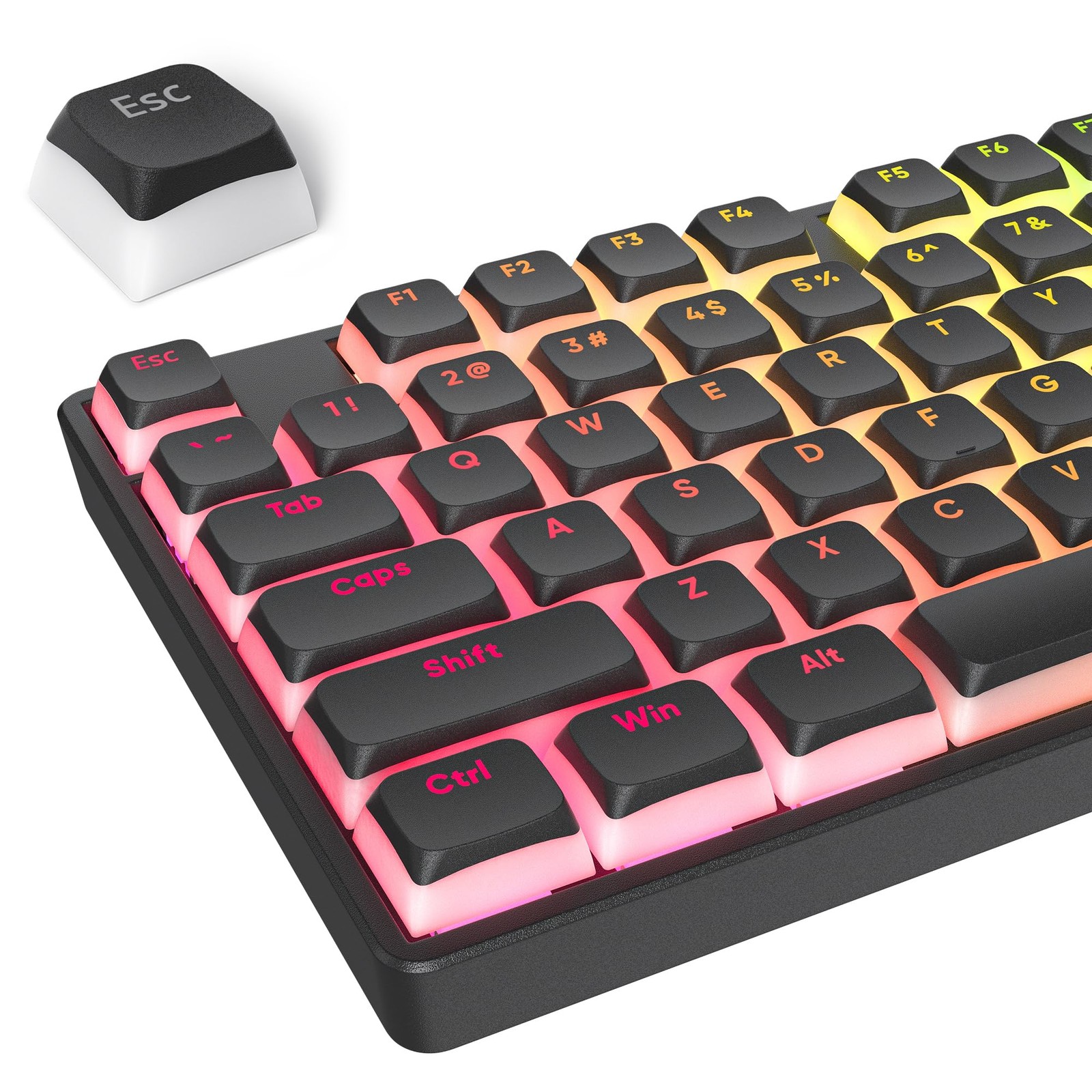 117 Key Black Pudding PBT Keycaps XDA Profile Custom Minimalist Cherry MX
