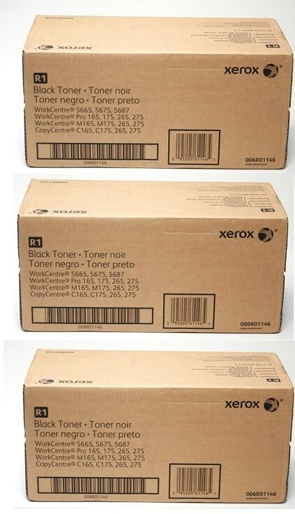 3 Cases XEROX R1 006R01146 Toners & Waste Containers (6 toners & 3 Wastes)