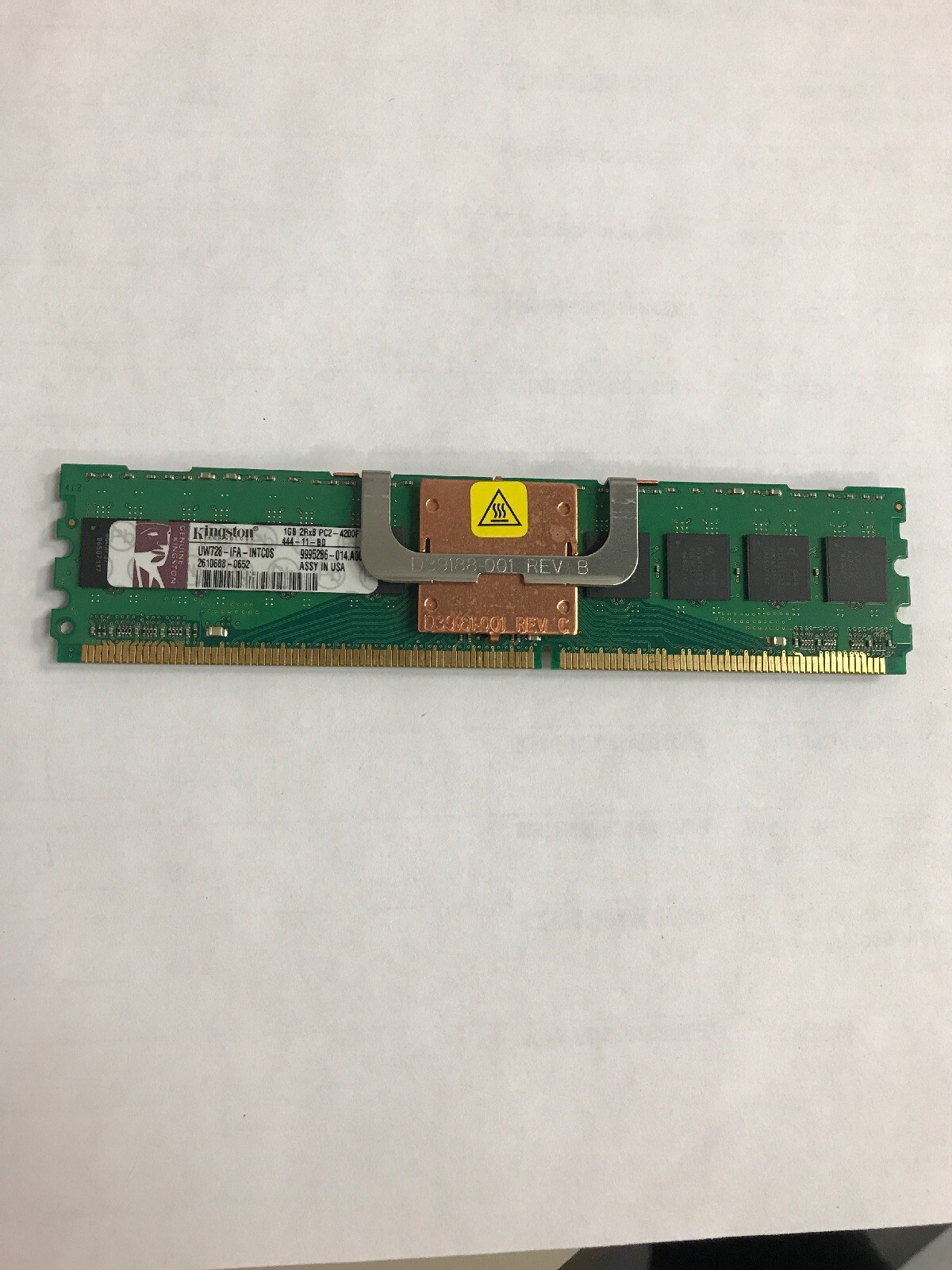 KINGSTON 1GB 2Rx8 PC2-4200F-444-10-B0 SERVER MEMORY 9995286-014.A00LF UW728 Test