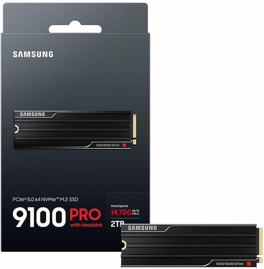 New SAMSUNG SSD 9100 PRO with Heatsink 2TB PCIe 5.0x4 M.2 2280 MZ-VAP2T0CW