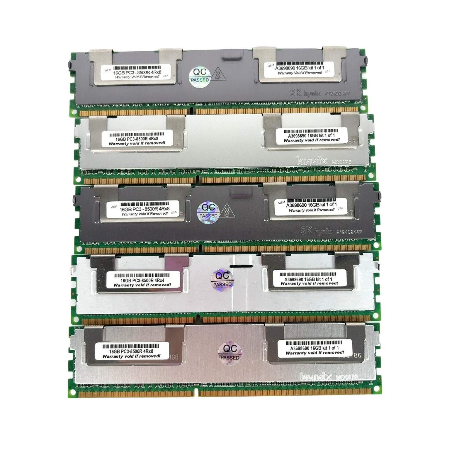 Lot of 5 Sk Hynix A3698690 16GB PC3-8500R 1066MHz 4RX8 Memory
