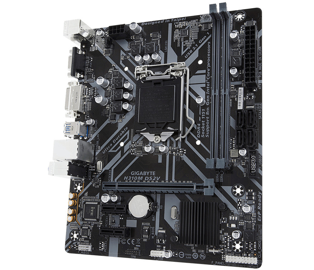 GIGABYTE H310M DS2V Motherboard Intel H310 LGA 1151 mATX DDR4 Core VGA USB 3.1