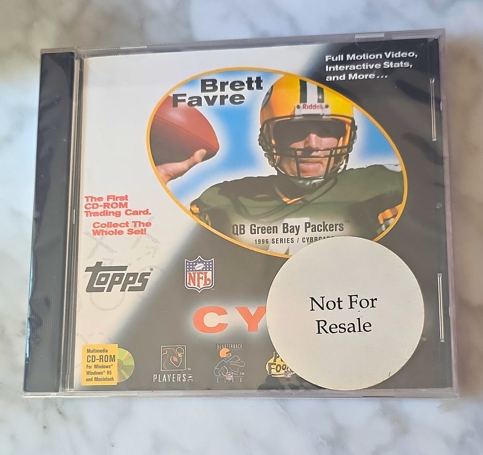 Topps NFL CybrCard Brett Favre Green Bay Packers CD-ROM Sealed