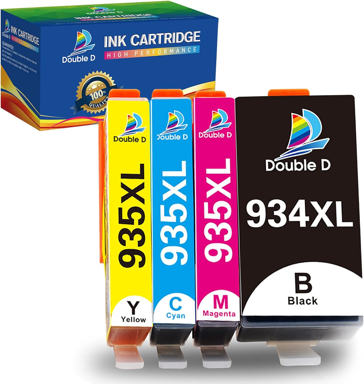 DOUBLE D 934 and 935 Ink Cartridges Compatible Replacement for HP 934XL 935XL Hi