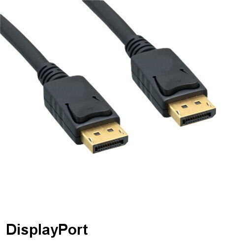 KNTK 6ft DisplayPort 1.2 Cable w/ Latch 28 AWG HD 4K DP Male to Male Cord