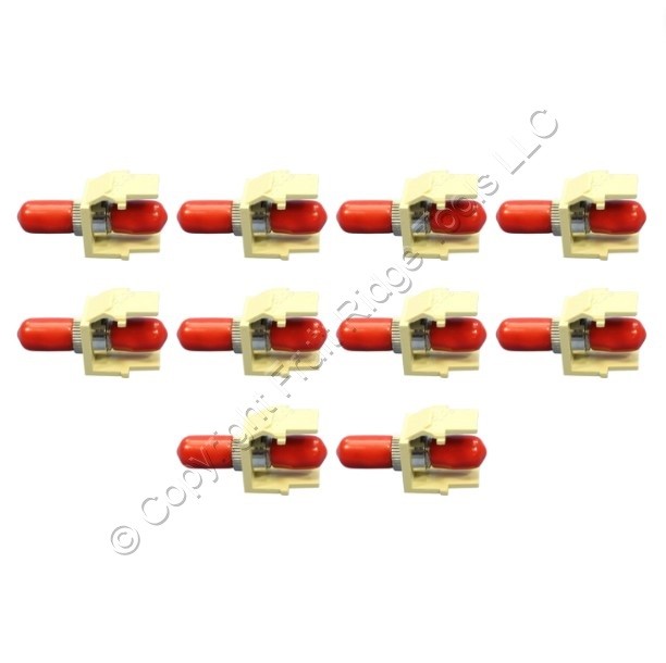 10 Leviton Ivory Quickport Fiber Optic ST Connector Jacks Phosphor Bronze 41084