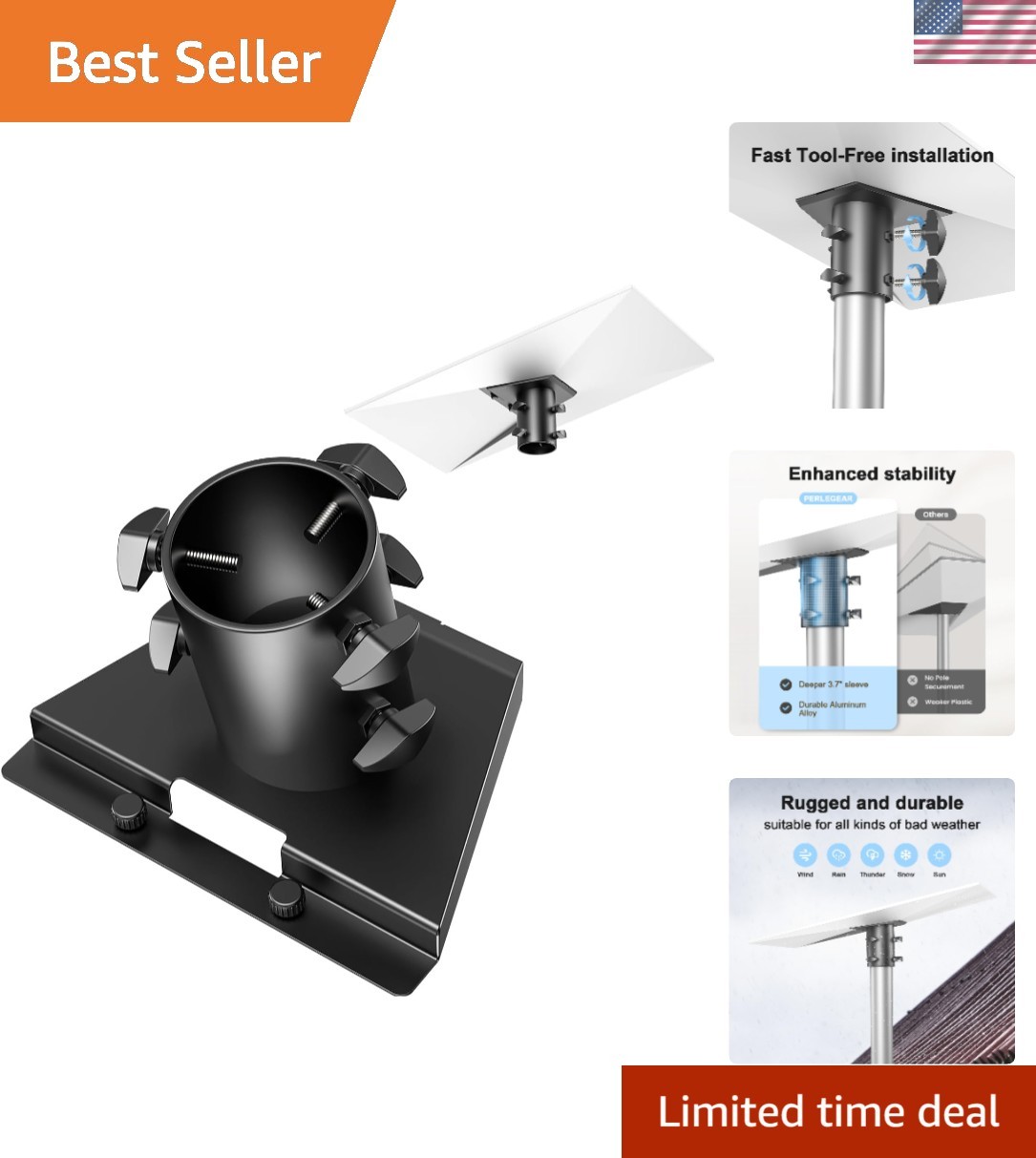 Durable Manganese Steel Pipe Adapter for Starlink Gen 3 & 4 Dish Installation