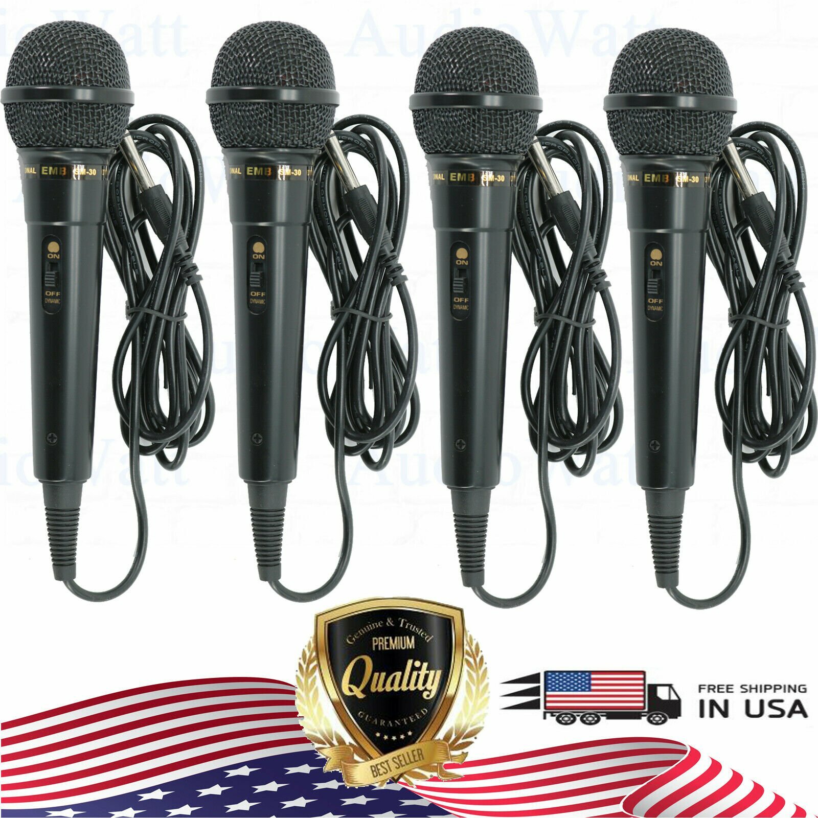 4x SM30 Wired Handheld Dynamic Professional Vocal Studio Microphone w/ XLR 3 Pin