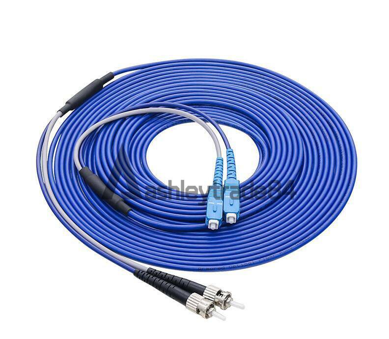 300M Armored Cable SC UPC to ST UPC SM 9/125 Duplex Fiber Optic Patch Cord