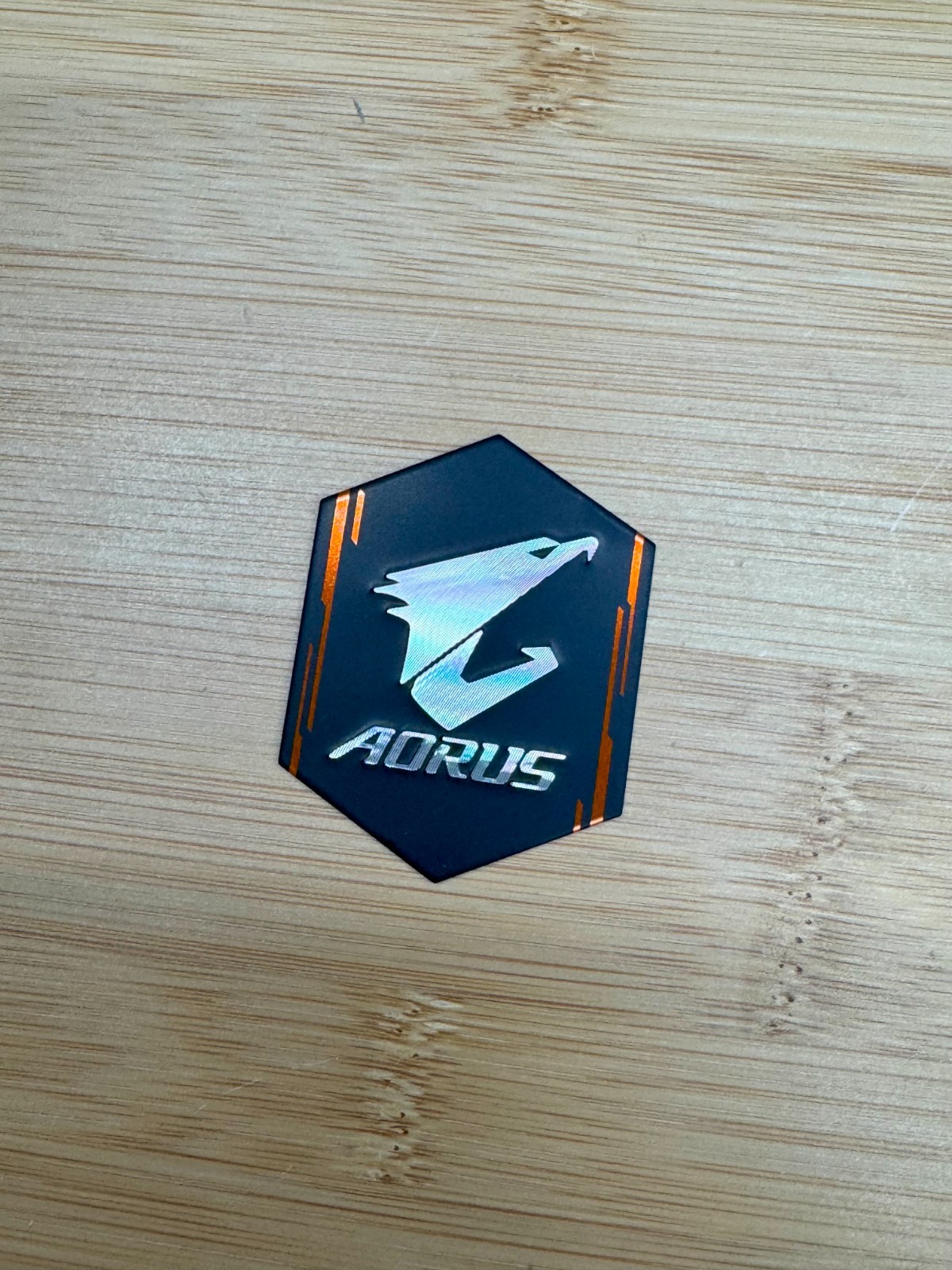 Genuine GIGABYTE AORUS Metal Case Badge Sticker - New - X870 Motherboard Series
