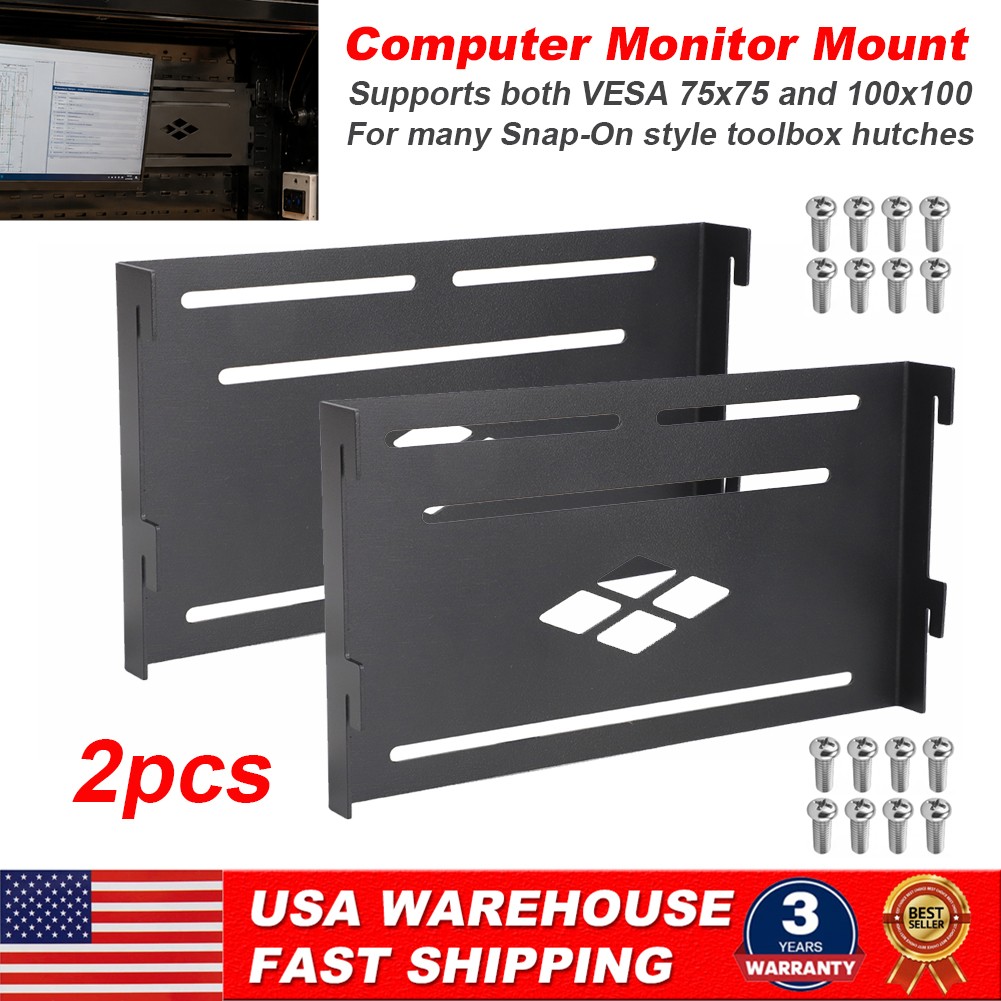 2x Computer Monitor Mount For Snap-On Hutch Toolbox VESA 75/100 EPIQ Masters