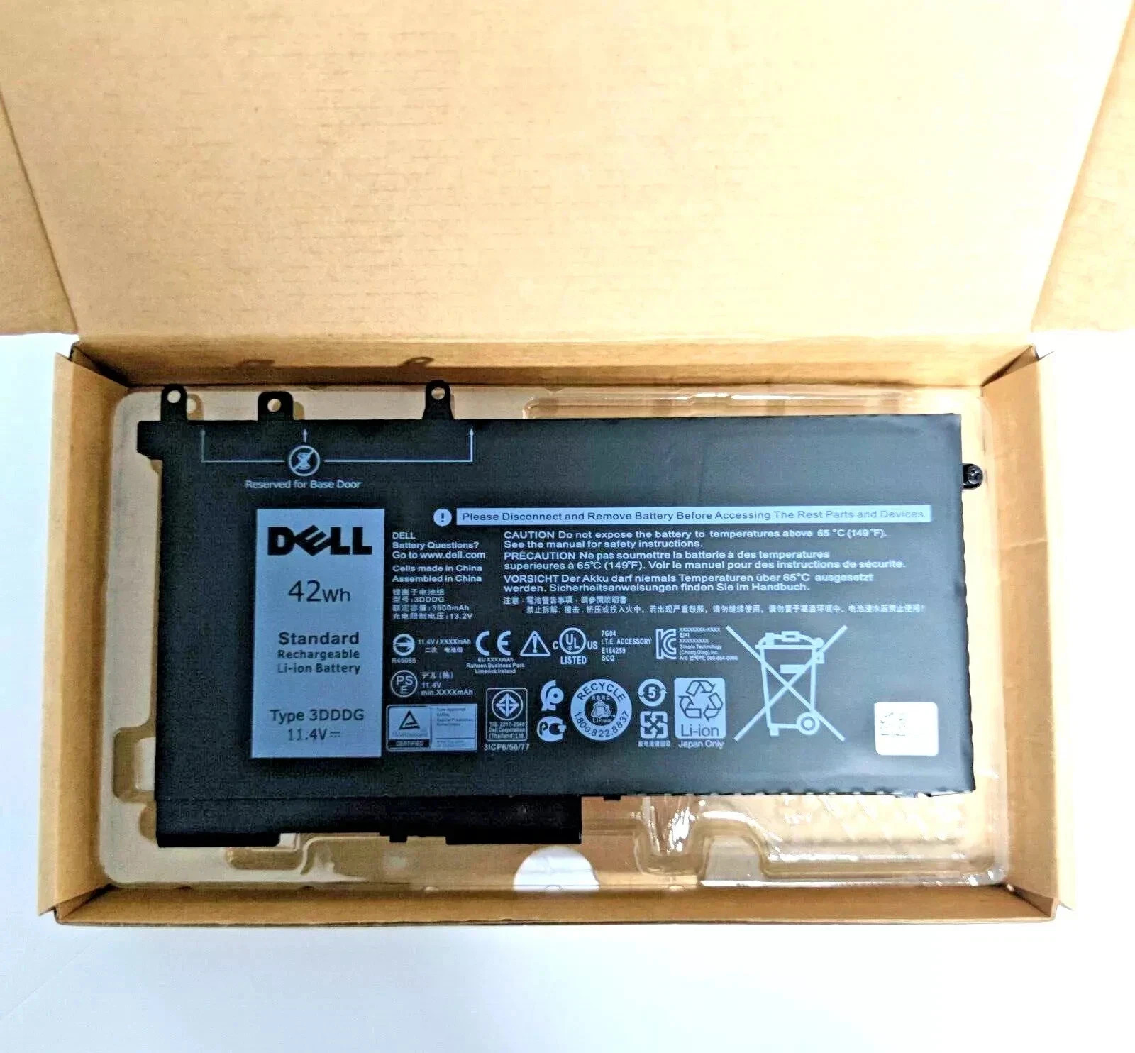 New OEM 42Wh 3DDDG Battery For Dell Latitude E5280 E5480 E5580 5490 5590 5495
