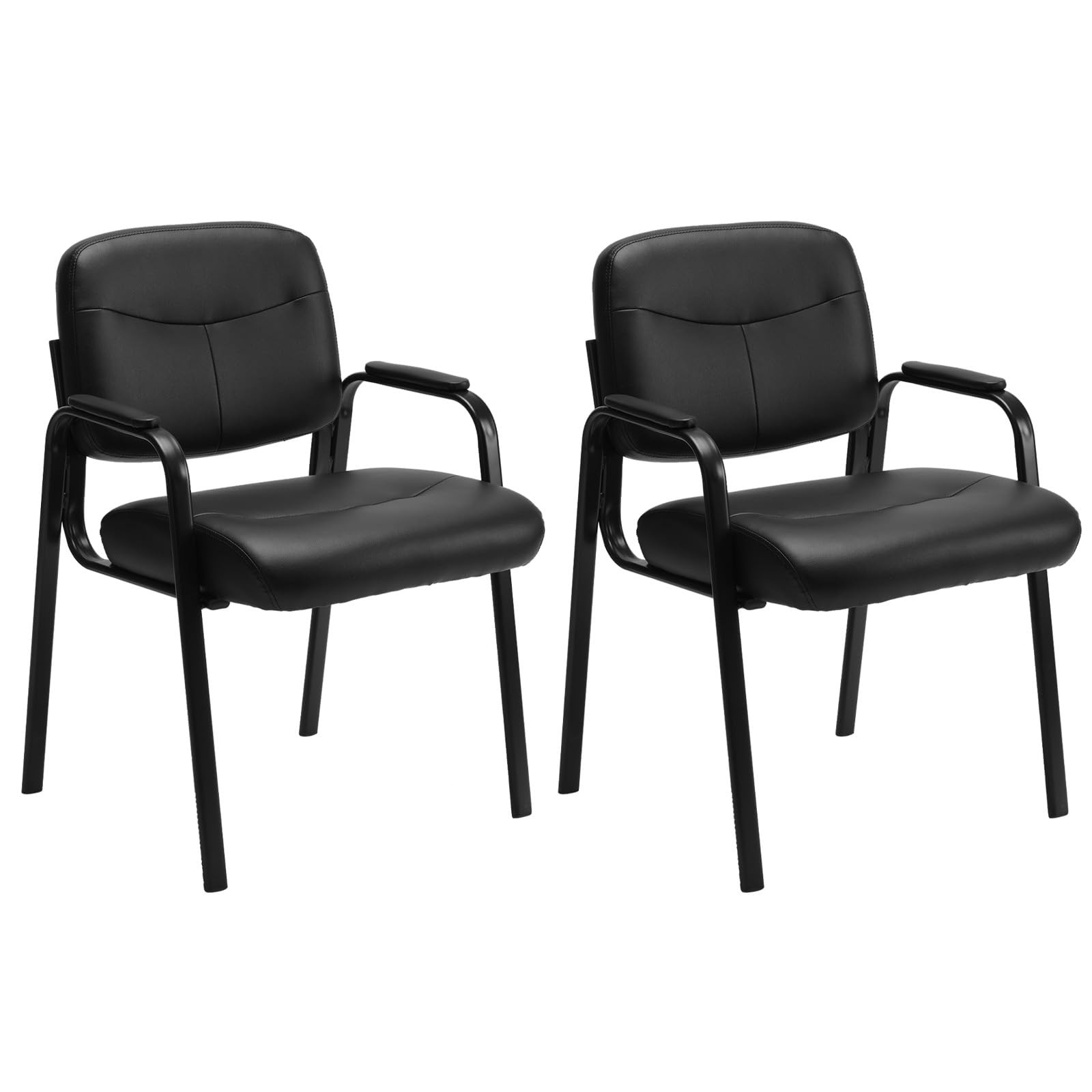 Side Guest Chairs Set of 2 Waiting Room Conference Black OLIXIS C-6109-2P