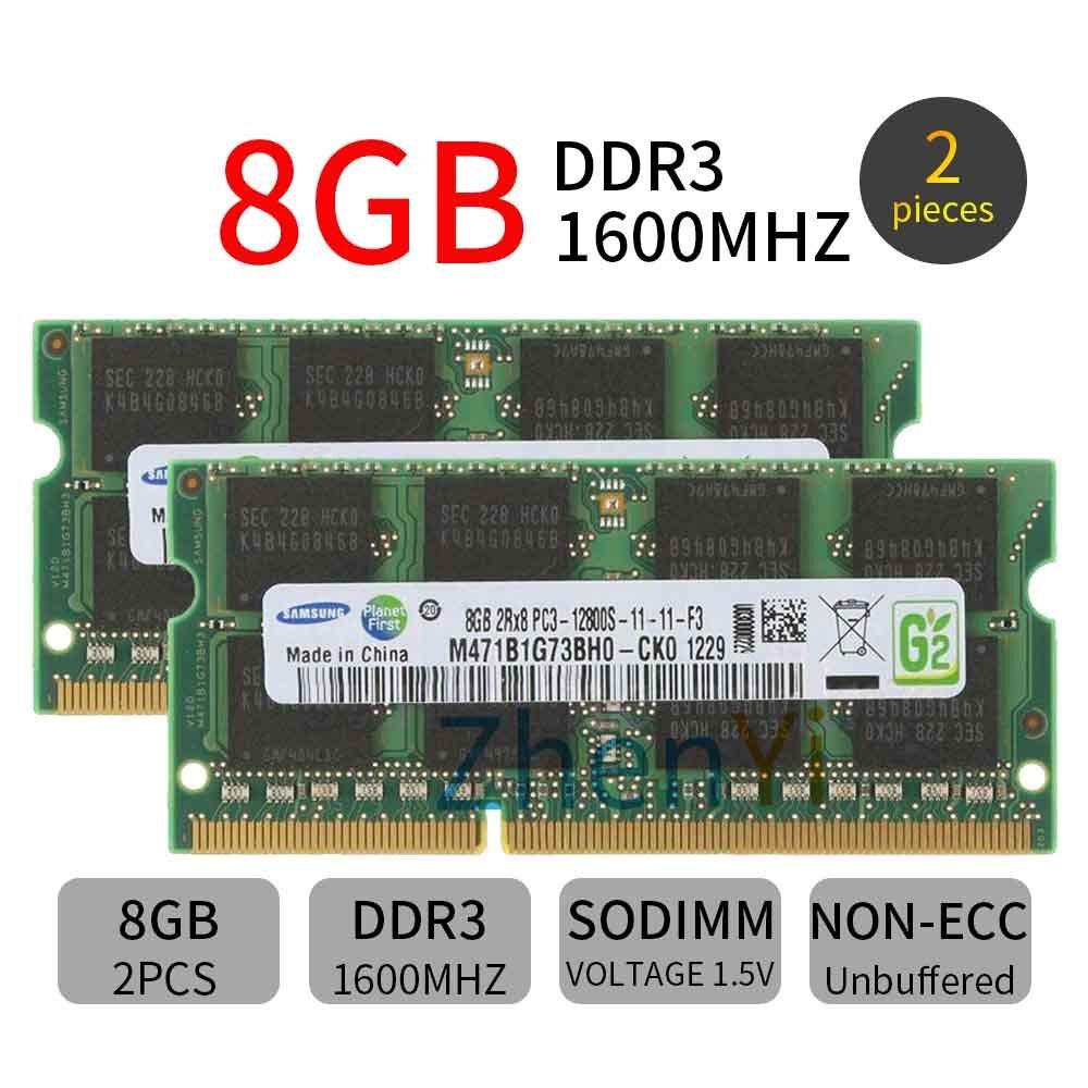 Samsung 16GB 2x8GB 4GB DDR3 1600MHz PC3-12800S SODIMM 204Pin Notebook Memory LOT