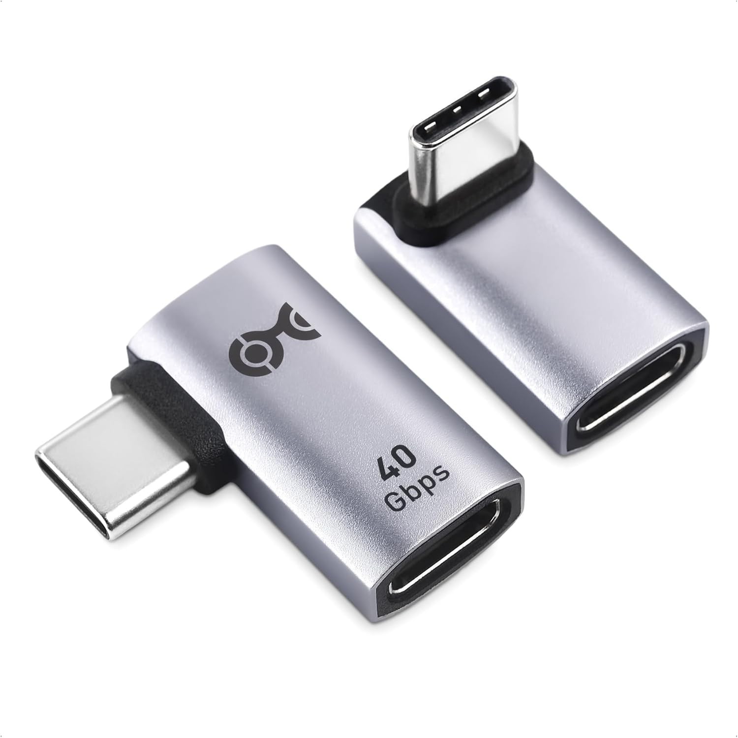Silkland USB C 90 Degree Adapter 2 Pack 240W 40Gbps 8K Thunderbolt 4 for Steam D
