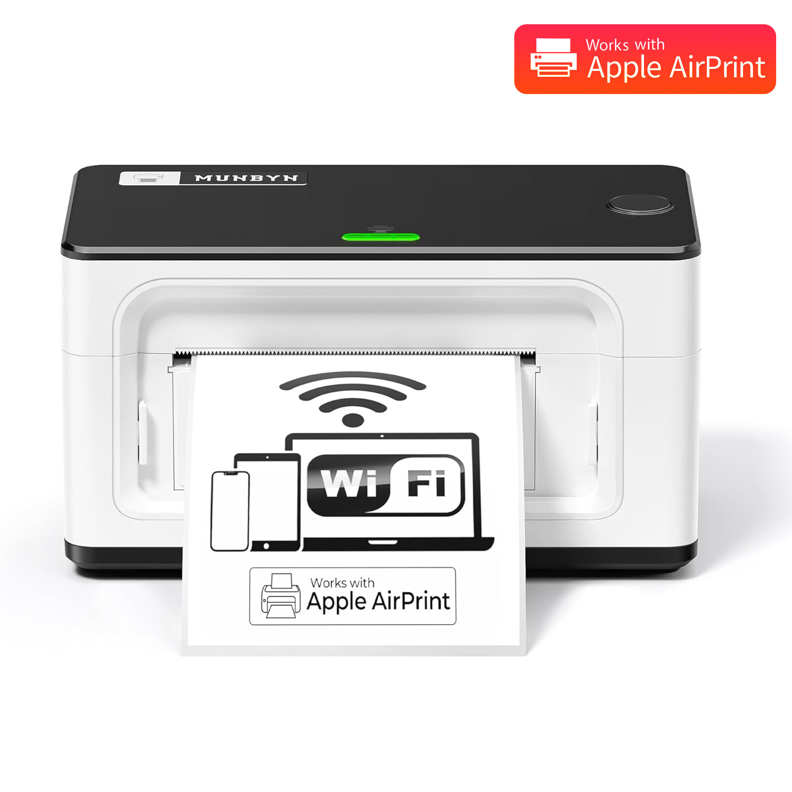 MUNBYN Wireless Thermal Label Printer Wi-Fi / Bluetooth Shipping Label Printer