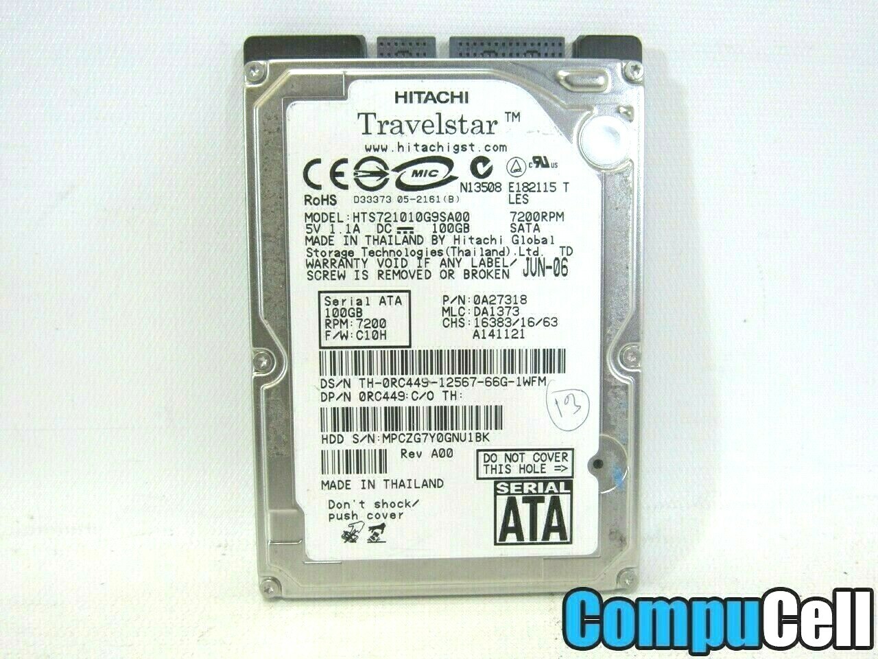 Hitachi 200GB 5400RPM 2.5" Laptop Internal SATA HDD HTS542520K9SA00 *WORKS*
