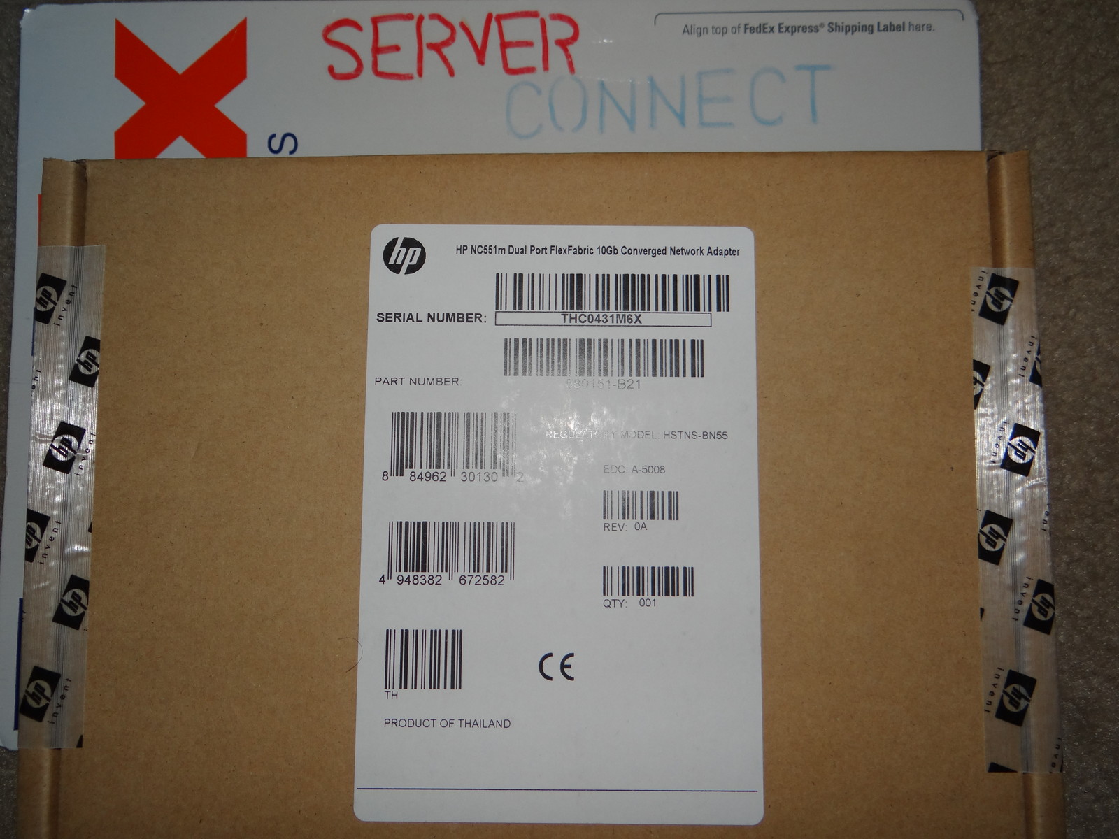 HP Blc NC551M 10GB Dual Port Flexfabric Network Adapter 580151-B21 580238-001