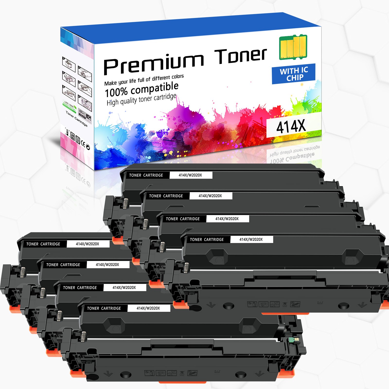 8PK BK W2020X Toner Cartridge for HP 414X LaserJet Pro M454dn M454dW M479 M454